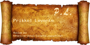 Prikkel Levente névjegykártya